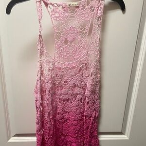 Vocal Pink Lace Tank Top